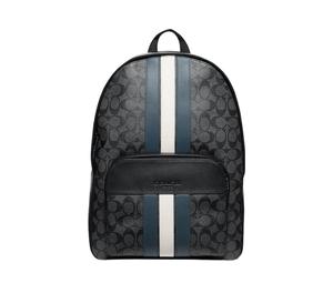 Buy Coach Houston Canvas With Leather Backpack Regular Men's Black & Blue at Sasom – Authentic and Ready to Ship