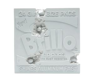 Buy Daniel Arsham x Andy Warhol Eroded Brillo Box Cube Figure Blue at Sasom – Authentic and Ready to Ship