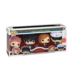 Buy Funko Pop! Animation Jujutsu Kaisen Yuji Itadori, Megumi Fushguro, Nobara Kugisaki and Satoru Gojo GITD GameStop Exclusive 4-Pack at Sasom – Authentic and Ready to Ship