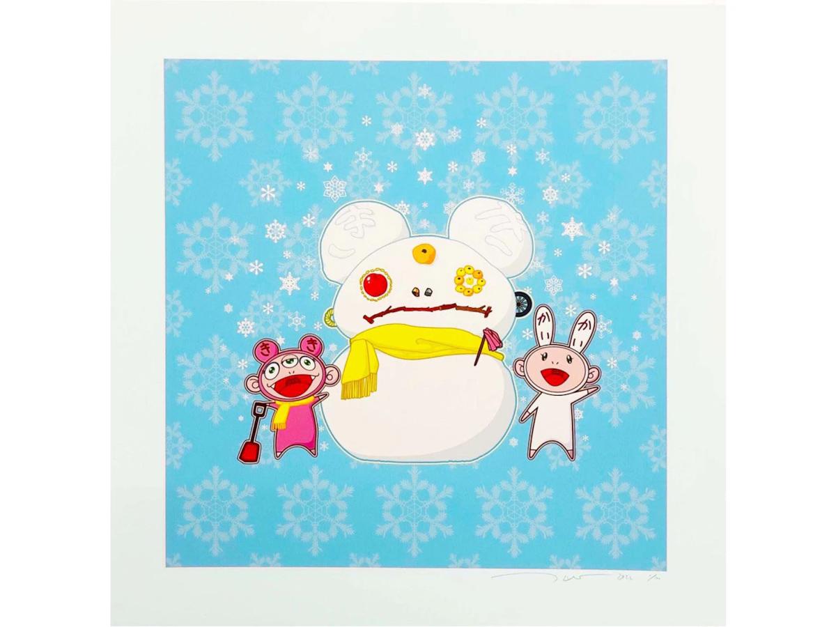 https://d2cva83hdk3bwc.cloudfront.net/G-TAK-A6EC775-takashi-murakami-snowman-flower-snowman-and-kaikai-kiki-print-signed-edition-of-100--1.jpg