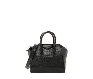 Buy Givenchy Embossed Mini Antigona In Black Calfskin Crocodile With Gold Hardware at Sasom – Authentic and Ready to Ship