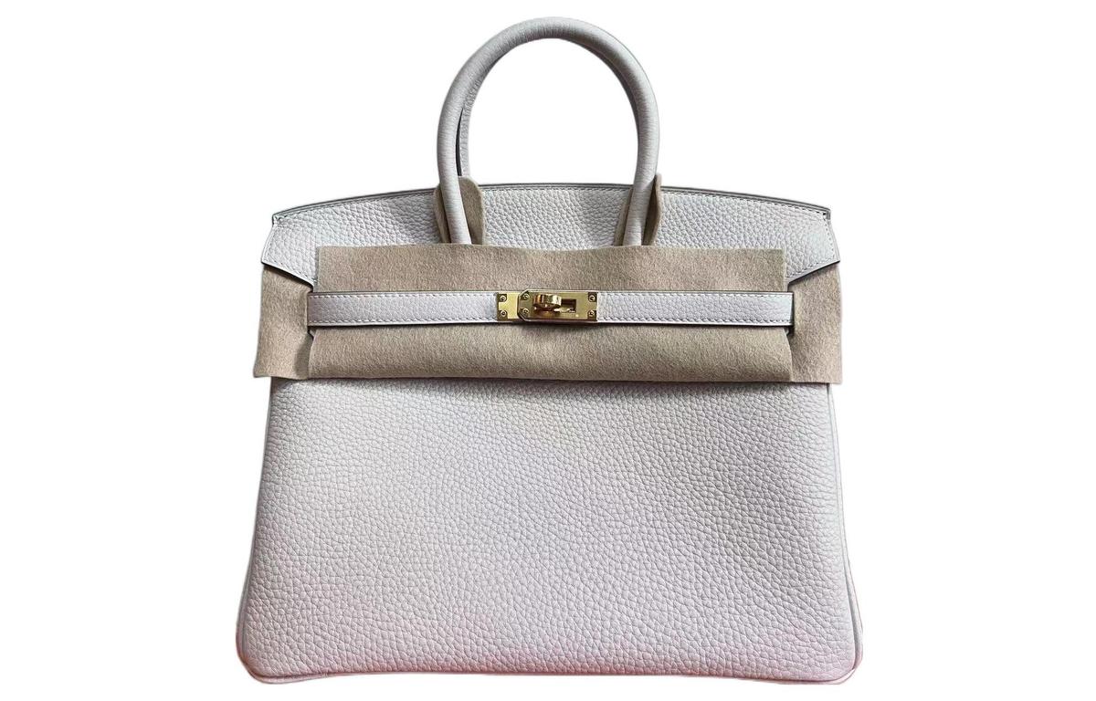 Hermes Birkin Togo Calfskin Birkin Bag Handbags Women's M4 Gris Pale Cream  Gray