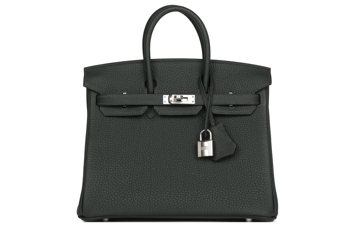 Hermes Birkin Togo Calfskin Birkin Bag Handbags Unisex 67 Vert Fonce Dark  Green