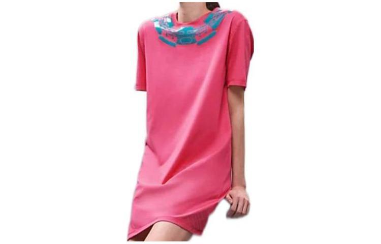 strapless open back dress HERMES Fuchsia Maxi Beach Printed Cotton Caftan Dress, New! main image 1