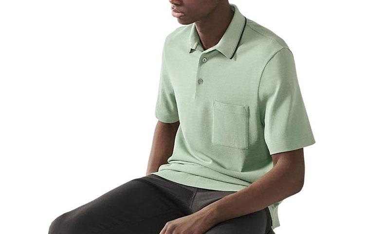 トップス HERMES Mint Knit Polo Shirt Linen Gray L HERMES Mint Knit Polo Shirt Linen Gray L エルメス シャツ