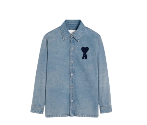 Buy Ami Paris De Coeur Overshirt Blue at Sasom – Authentic and Ready to Ship