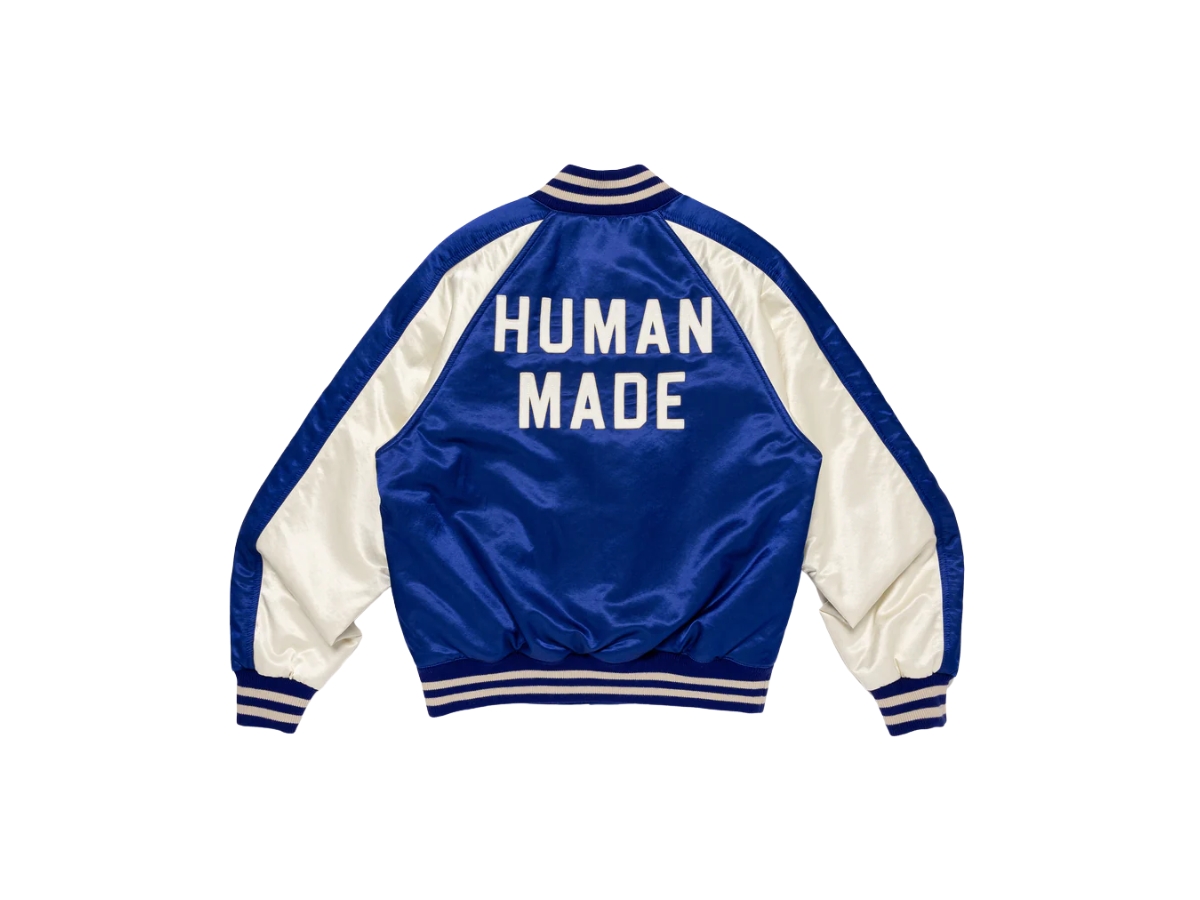 Human Made Satin Stadium Jacket Blue Shop Authentic at SASOM