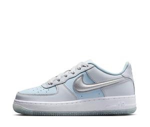 Buy Nike Air Force 1 Slip Resistant Cushioning Low Top Kids' Skateboarding Shoes Silver Blue Teenagers at Sasom – Authentic and Ready to Ship