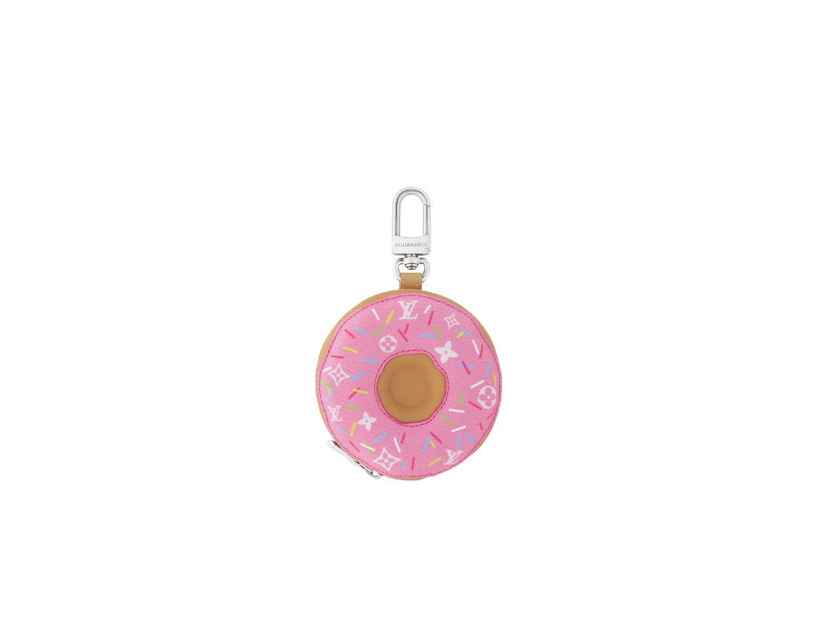 Louis Vuitton LV Donut Bag Charm In Silver Hardware With Pink