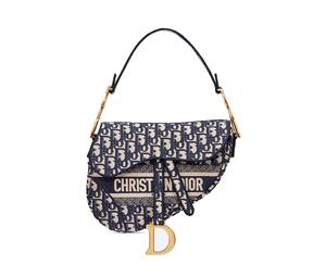 Buy Dior Saddle Bag Blue Dior Oblique Embroidery at Sasom – Authentic and Ready to Ship