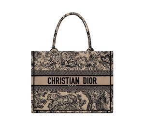 Buy Dior BookTote Embroidery Tote Bag Shopping Bag Handbag Medium Size Women's Brown at Sasom – Authentic and Ready to Ship