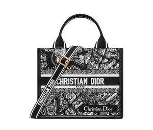 Buy Dior Embroidery Tote Bag Shopping Bag Shoulder Bag Crossbody Bag Handbag Small Size Women's Black & White at Sasom – Authentic and Ready to Ship