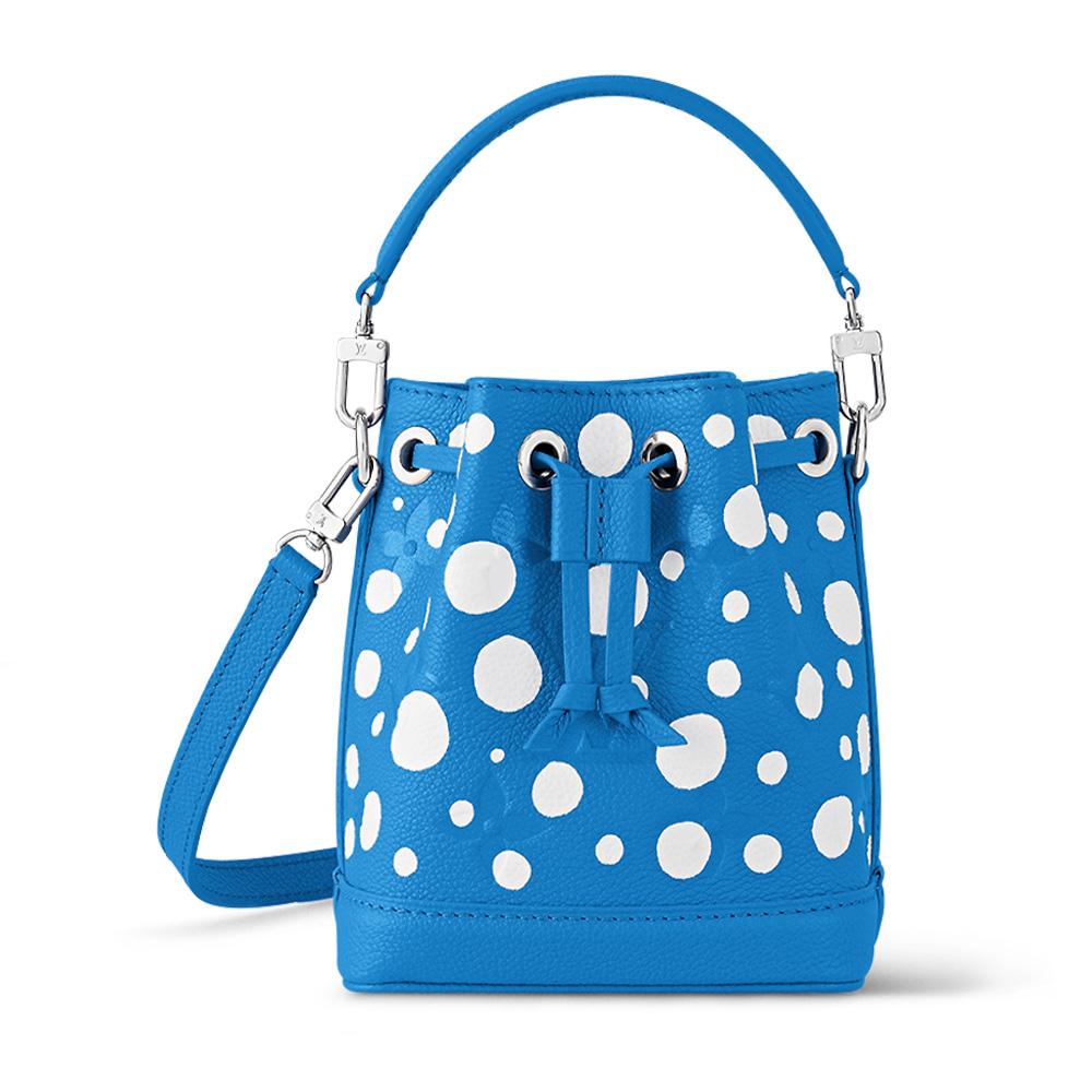コラボ★在庫少♪【Louis Vuitton x YK】Nano Noe Blue/White Louis Vuitton x Yayoi Kusama Nano Noé Pouch Bag for Women