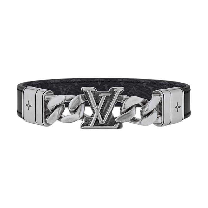SASOM accessories Louis Vuitton Leather Bangles Men's Silver