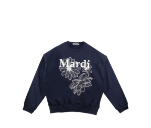 Buy Mardi Mercredi Sweatshirt Triple Flower Navy White at Sasom – Authentic and Ready to Ship