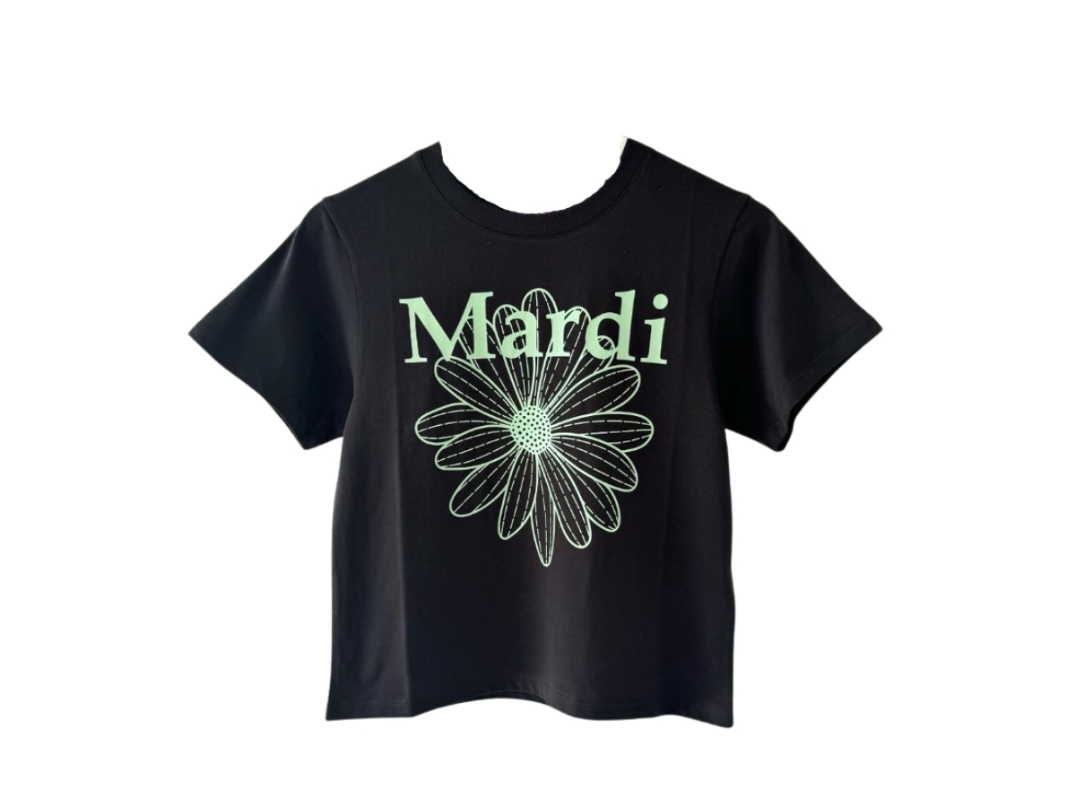 ★ Mardi Mercredi ★ CROPPED TSHIRT FLOWERMARDI CROPPED TSHIRT FLOWERMARDI BLOSSOM_BLACK CREAM - MARDI MERCREDI