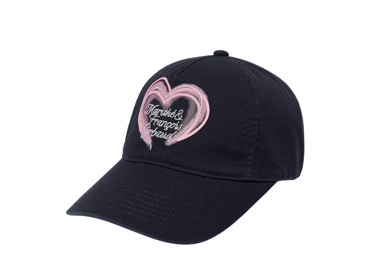 Marithe Francois Girbaud Heart Lettering Logo 5 Panel Cap Navy