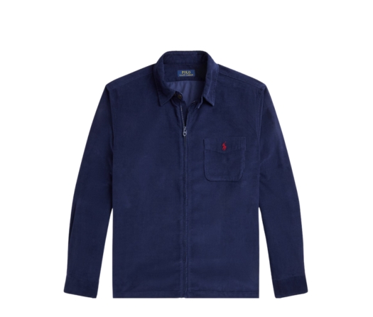 Buy Polo Ralph Lauren Icon Logo Zip Front Cord Overshirt Classic Oversized Fit In Navy at Sasom – Authentic and Ready to Ship