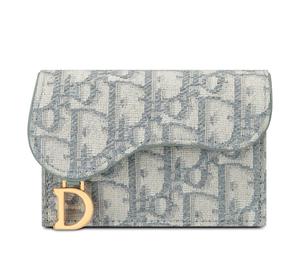 Buy Dior Saddle Oblique Fabric Card Clip Card Holder Coin Purse Regular Women's Gray at Sasom – Authentic and Ready to Ship