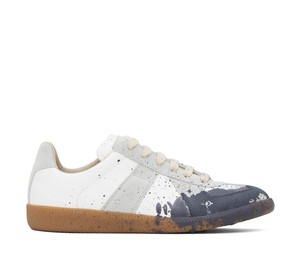 ★人気★【MAISON MARGIELA】★Stained Effect Replica Sneakers Replica Stained Effect Sneakers in White/Blue – SVRN