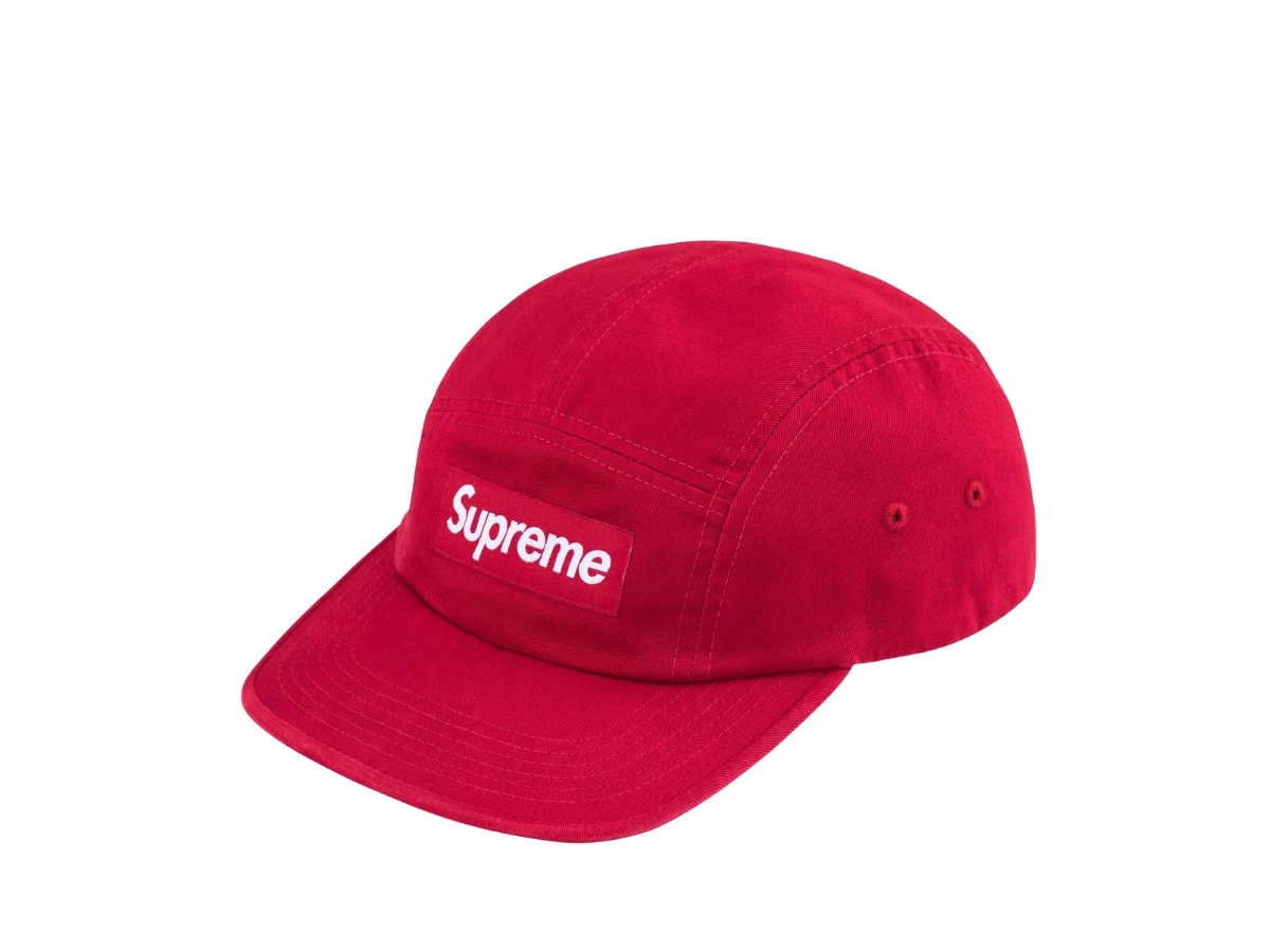 Supreme Washed Chino Twill Camp Cap Red (SS25) | ของแท้