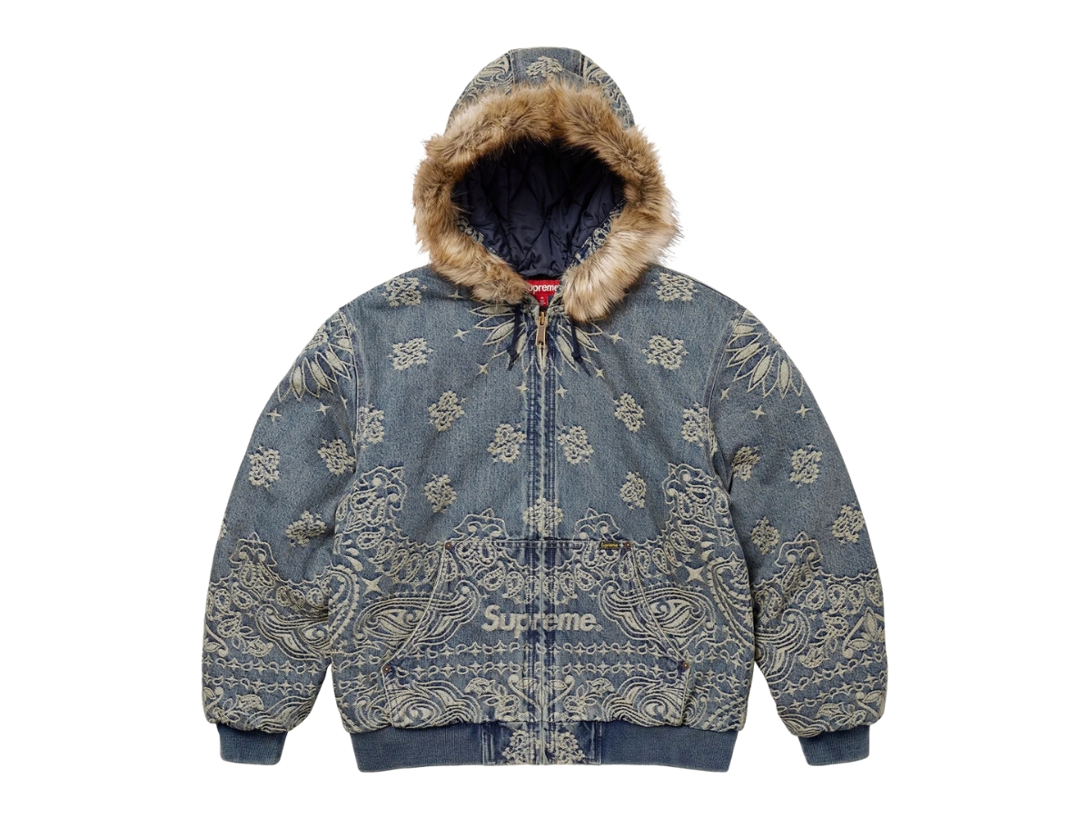 ジャケット・アウター supreme Bandana Jacquard Denim S Supreme Bandana Jacquard Denim Hooded Work Jacket (SS25) - $398