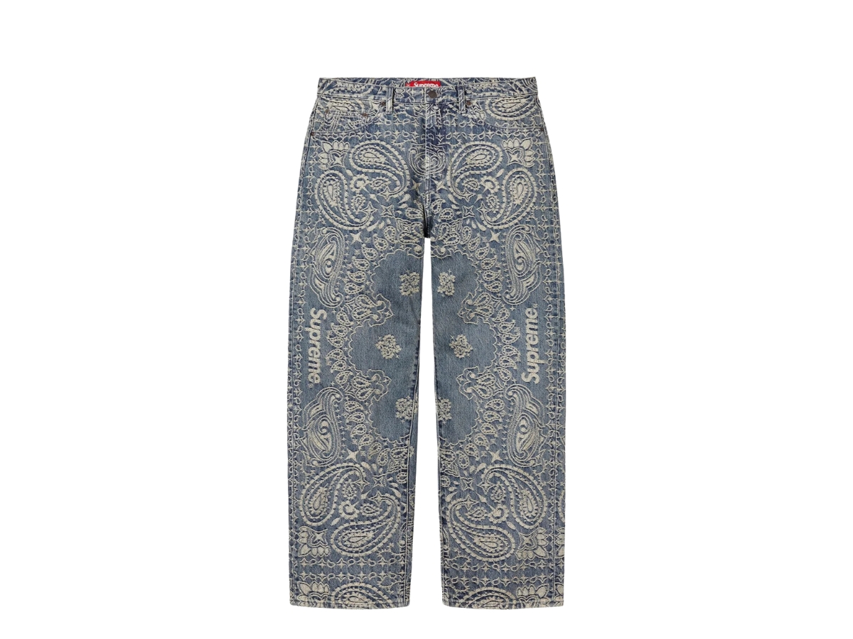 Buy Supreme Bandana Jacquard Baggy Jean Blue | SASOM