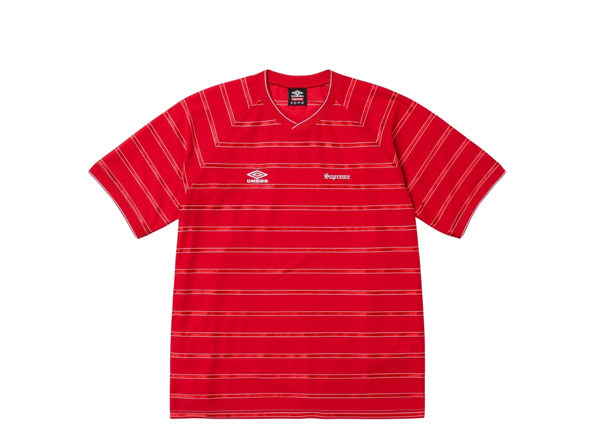 Supreme × Umbro Stripe Soccer Jersey L Buy Supreme X Umbro Stripe Soccer Jersey Red | SASOM