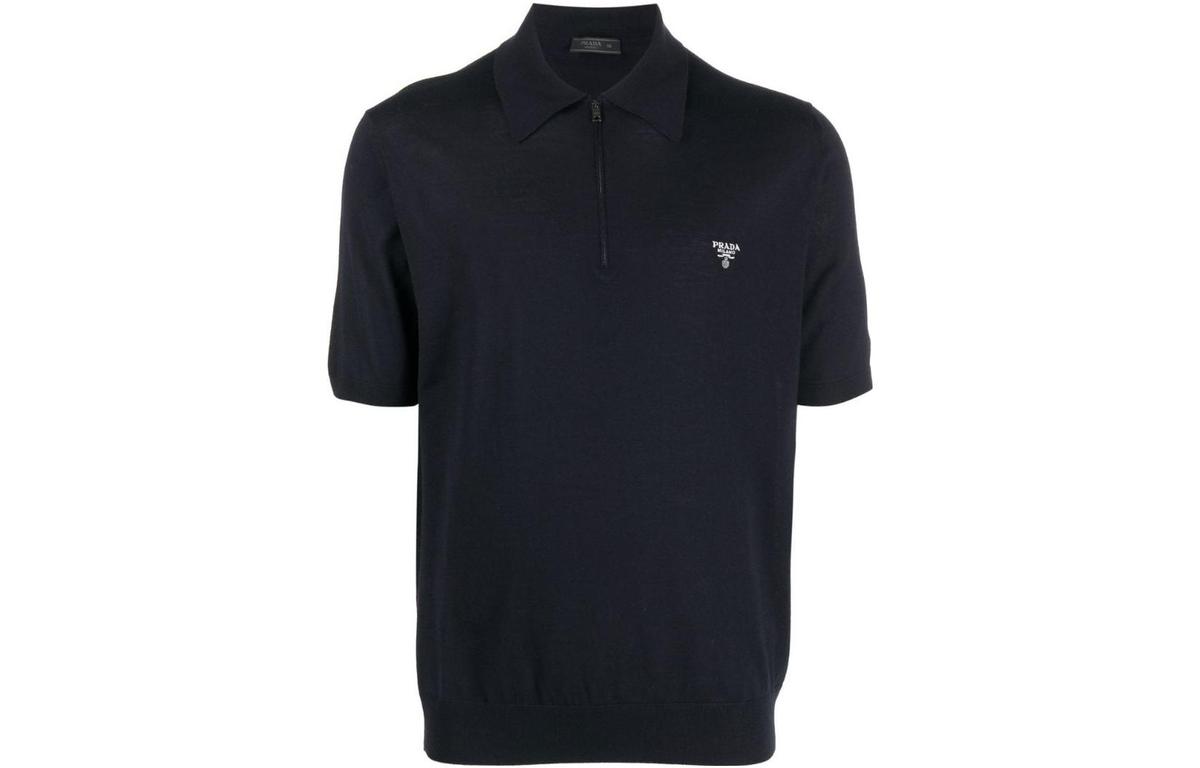 SASOM | apparel Prada Half zip Wool Polo Shirt Check the latest