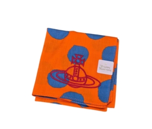 Buy Vivienne Westwood Silk Scarves Unisex Blue Orange at Sasom – Authentic and Ready to Ship