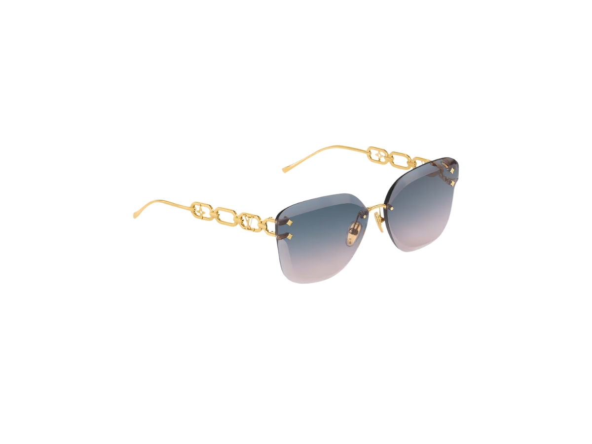 https://d2cva83hdk3bwc.cloudfront.net/Z1626U-louis-vuitton-jewel-cat-eye-sunglasses-in-rimless-frames-with-gradient-blue-lenses-2.jpg