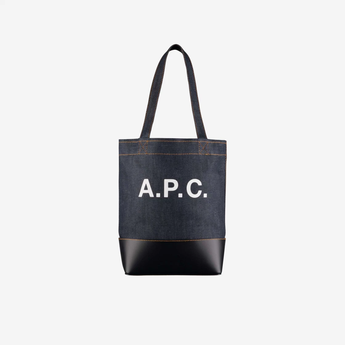 A.P.C. Men Two-Tone Denim And Leather Axelle Shopping Bag