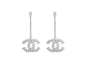 Buy Chanel Baguette CC Drop Earrings Silver Crystal at Sasom – Authentic and Ready to Ship