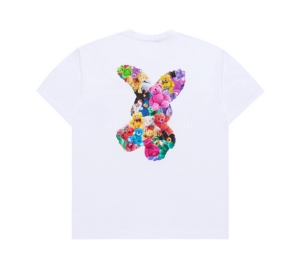 acmé de la vie Bear Doll Fuzzy Rabbit Short Sleeve T-shirt White