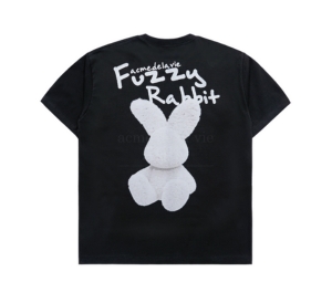 ●ACME DE LA VIE●FUZZY RABBIT SHORT SLEEVE T-SHIRT 男女兼用 acme de la vie Unisex Black Fuzzy Rabbit Short Sleeve Tee