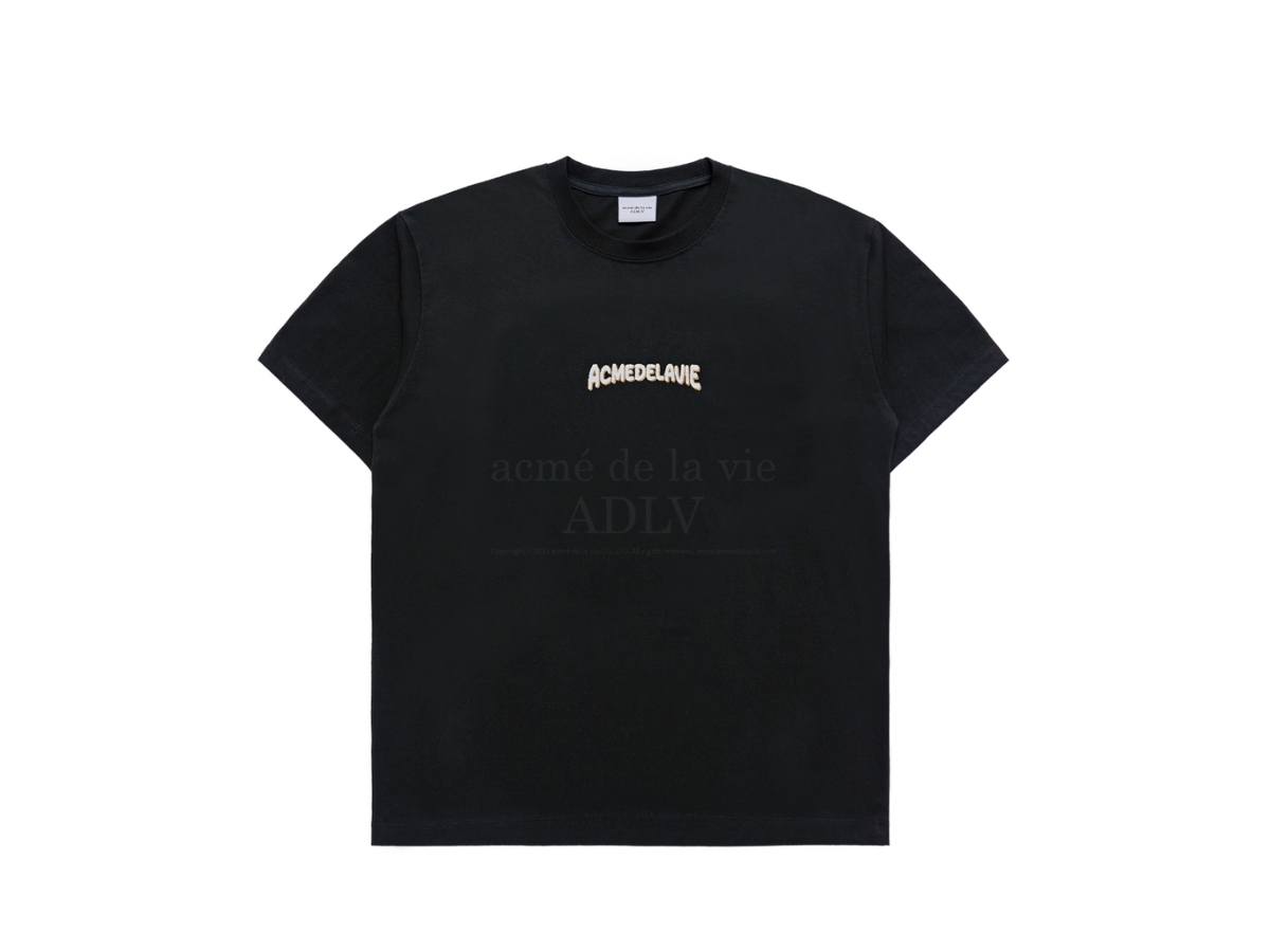 acmé de la vie Rabbit T-shirt Bear Short Sleeve T-shirt Black