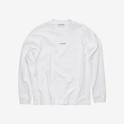 Buy Acne Studios Logo Long Sleeve T-Shirt Optic White at Sasom – Authentic and Ready to Ship