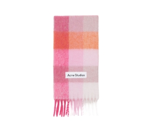 Buy Acne Studios Mohair checked scarf Pink Fuchsia at Sasom – Authentic and Ready to Ship