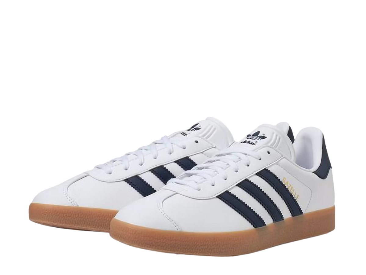 Adidas gazelle white sales navy