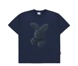 ●ACME DE LA VIE●FUZZY RABBIT SHORT SLEEVE T-SHIRT 男女兼用 acme de la vie Unisex Black Fuzzy Rabbit Short Sleeve Tee