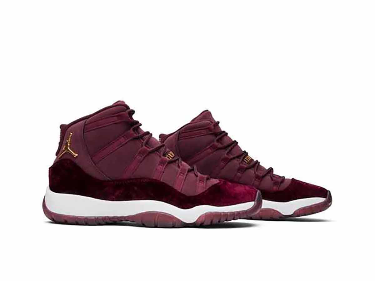 Jordan 11 maroon suede sale