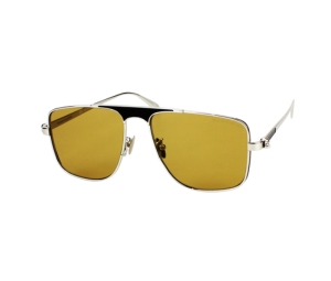 Alexander McQueen AM0200S-003-58 Sunglasses In Yellow Gold Metal Frame With Yellow Lenses