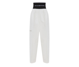 Alexander Wang Carrot Leg Trouser In Cotton Tailoring Snow