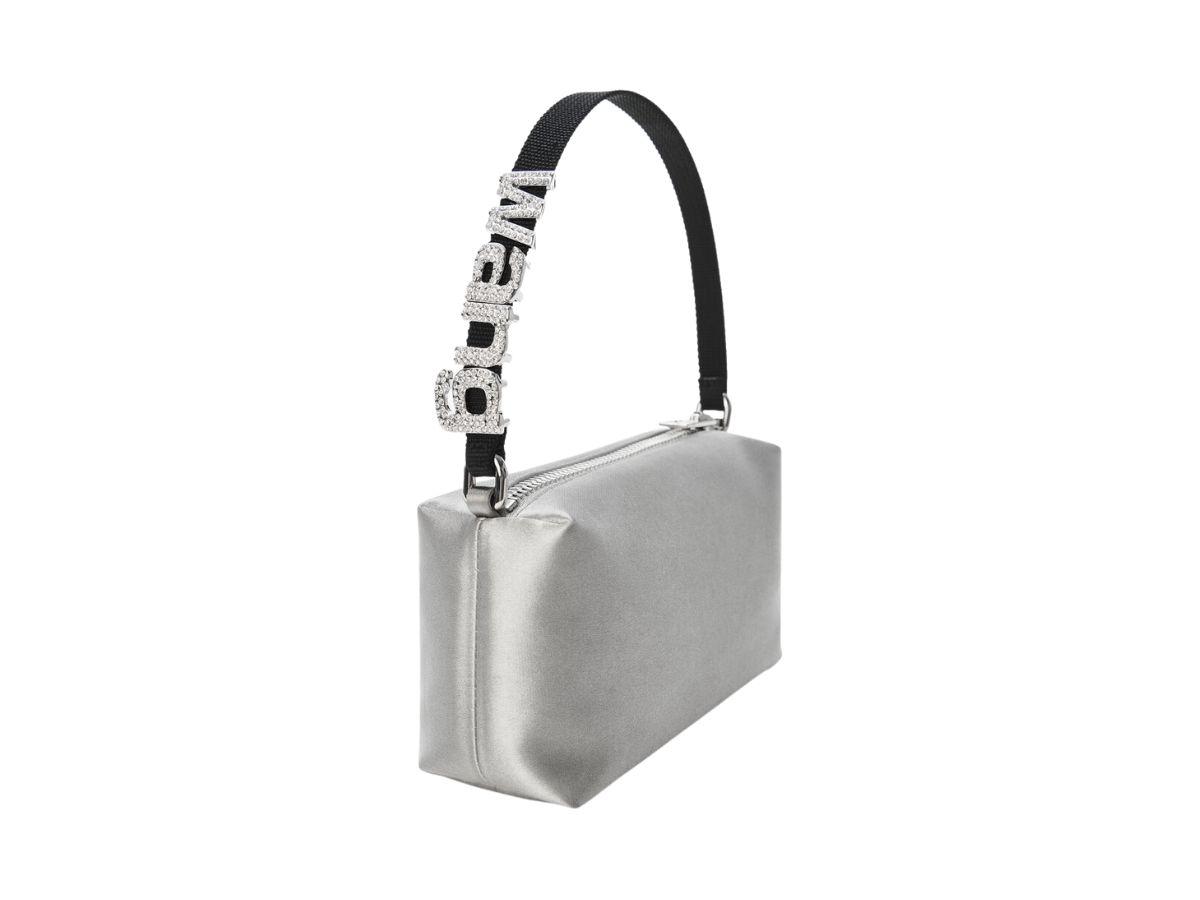 SASOM | bags Alexander Wang Heiress Medium Pouch In Satin Silver Check the  latest price now!