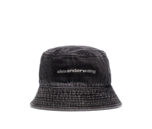 Buy Alexander Wang Logo-Studded Denim Bucket Hat Black at Sasom – Authentic and Ready to Ship