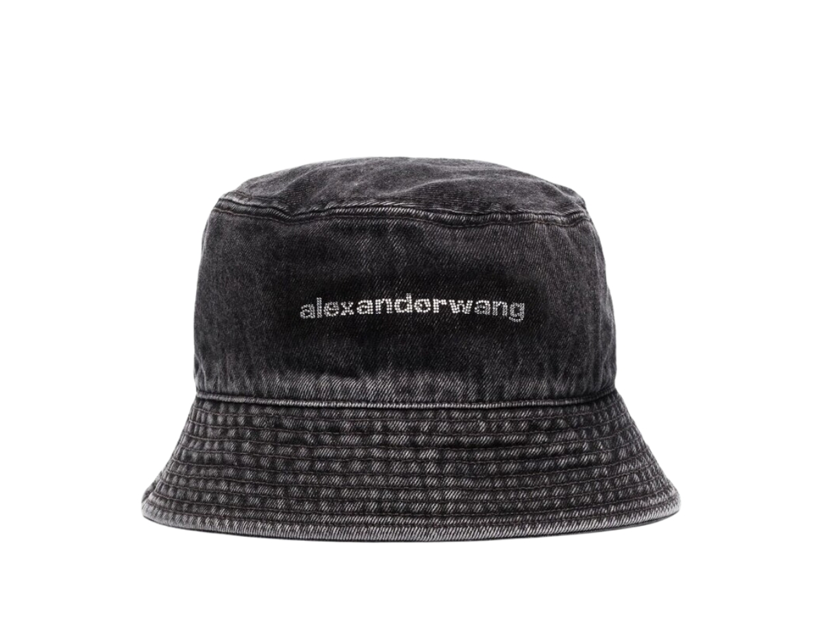 SASOM | accessories Alexander Wang Logo-Studded Denim Bucket Hat 