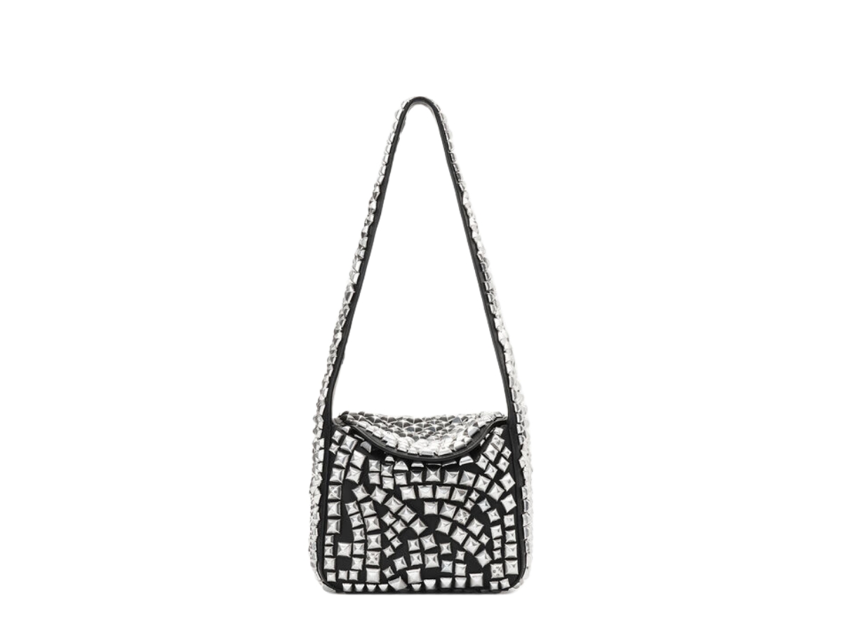 Alexander Wang Spike Small Hobo Bag In Studded Leather With Silver 