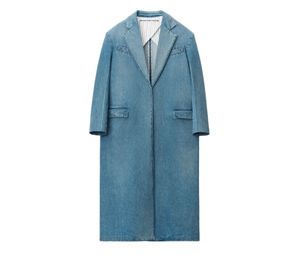 Alexander Wang Tailored Oversized Denim Long Coat Indigo Wash Denim