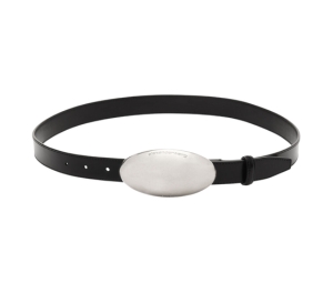 Buy Alexanderwang Dome Metal Belt In Black Leather With Silver Buckle With Logo Engraving at Sasom – Authentic and Ready to Ship