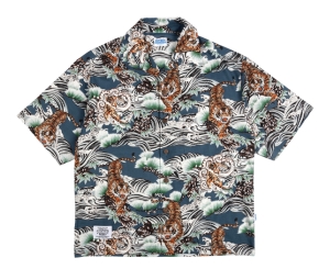 Alternates Hawaii Tiger Open Shirt Blue